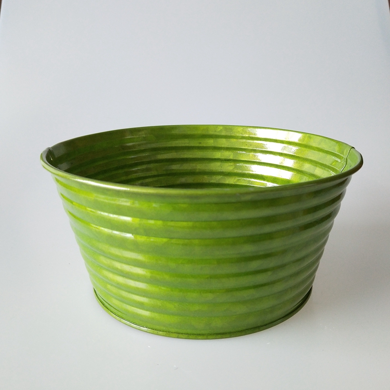GREEN Christmas deco metal bowl