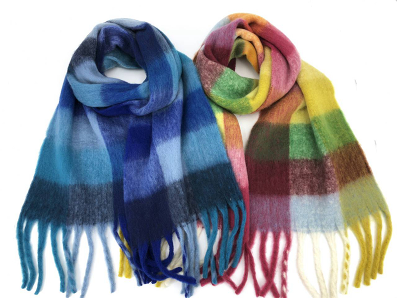 Autumn and winter scarf polyester women light plaid fabric scarf
