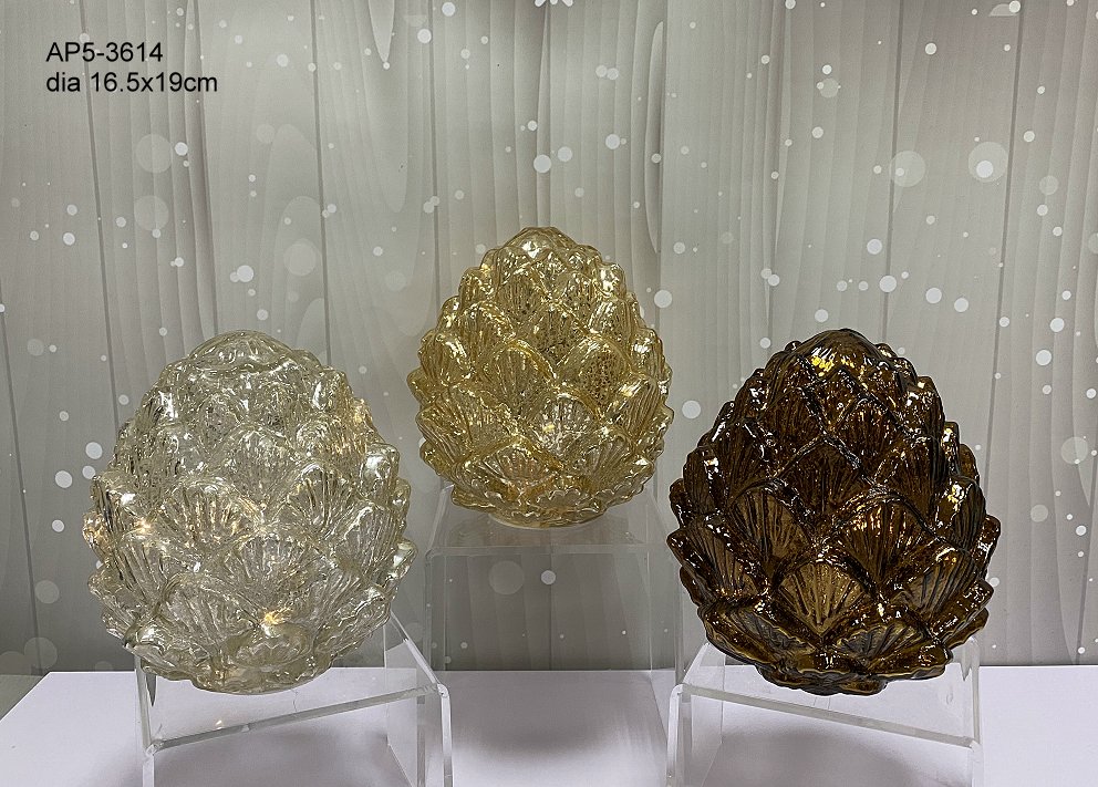 pinecone glass with LED