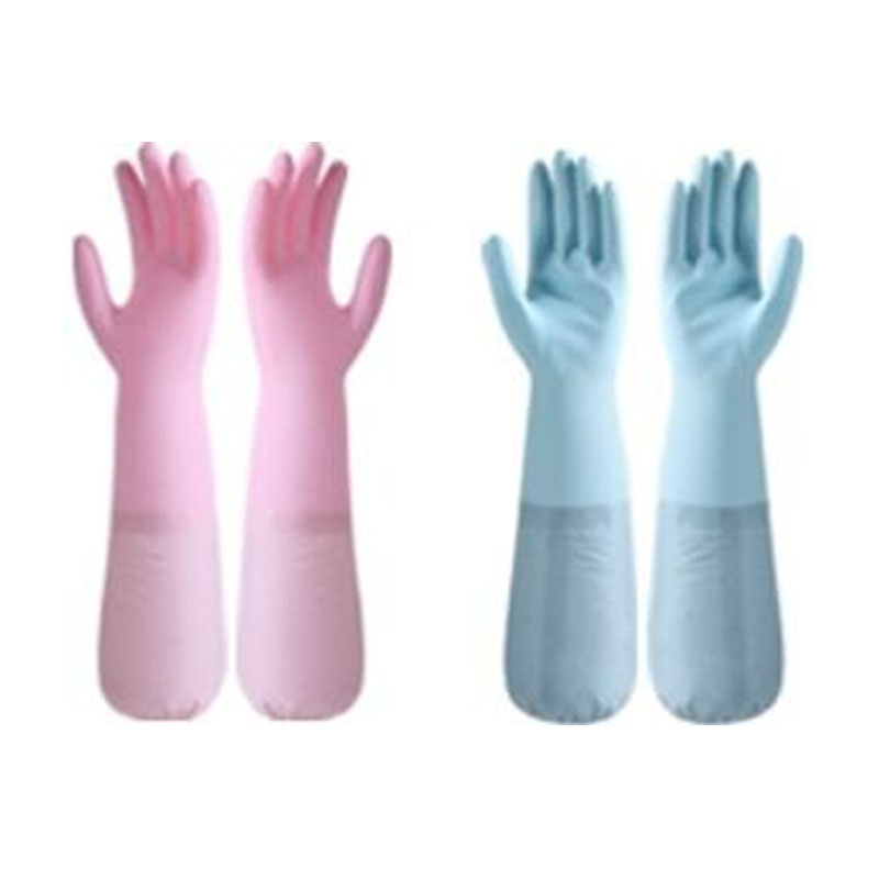 Plastic PVC waterproof dishwashing gloves reusable household gloves cleaning gloves