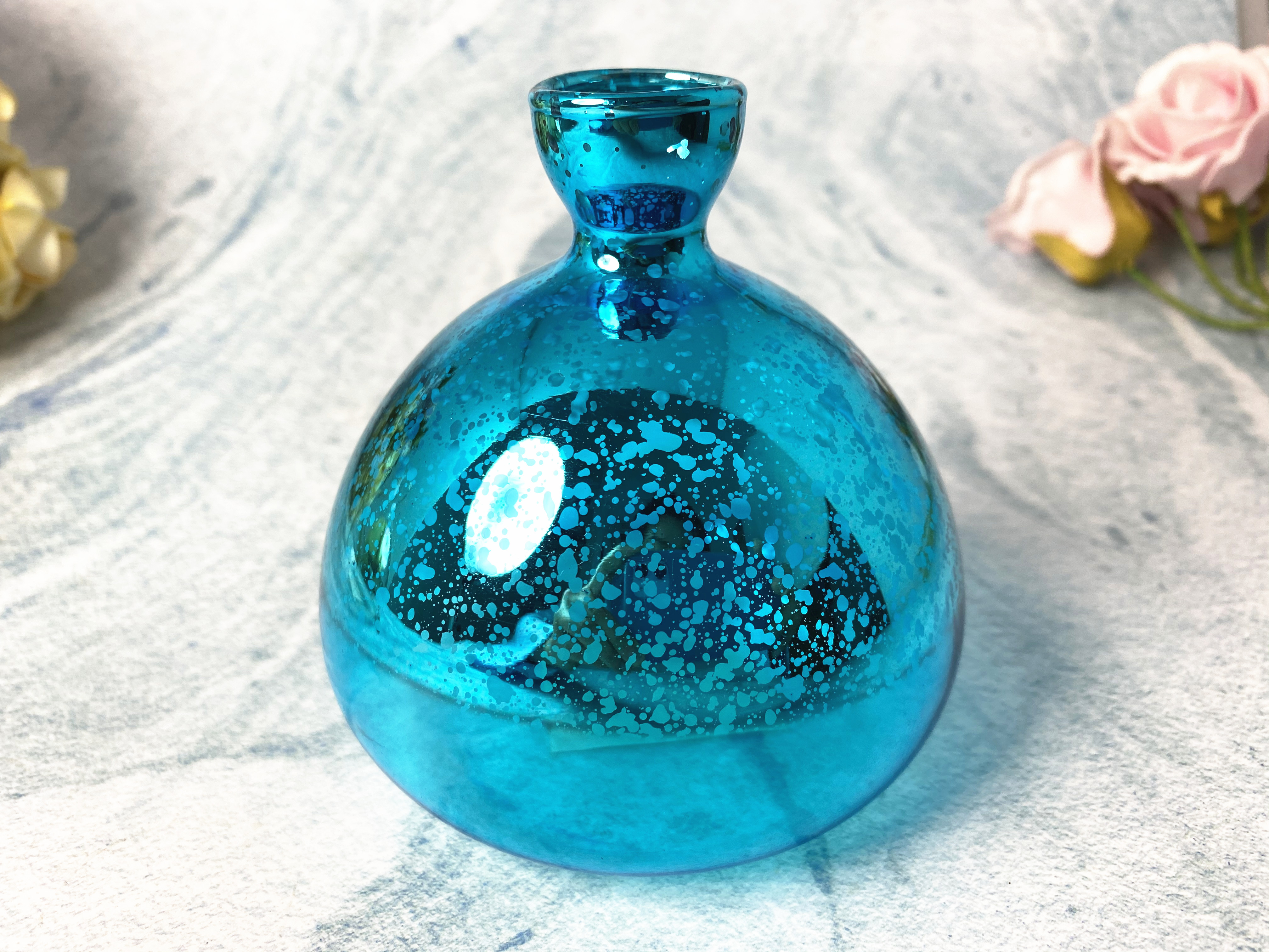 Cute design high borosilicate glass flower vases for home decor with eletric-plating effect EU standard ODM OEM