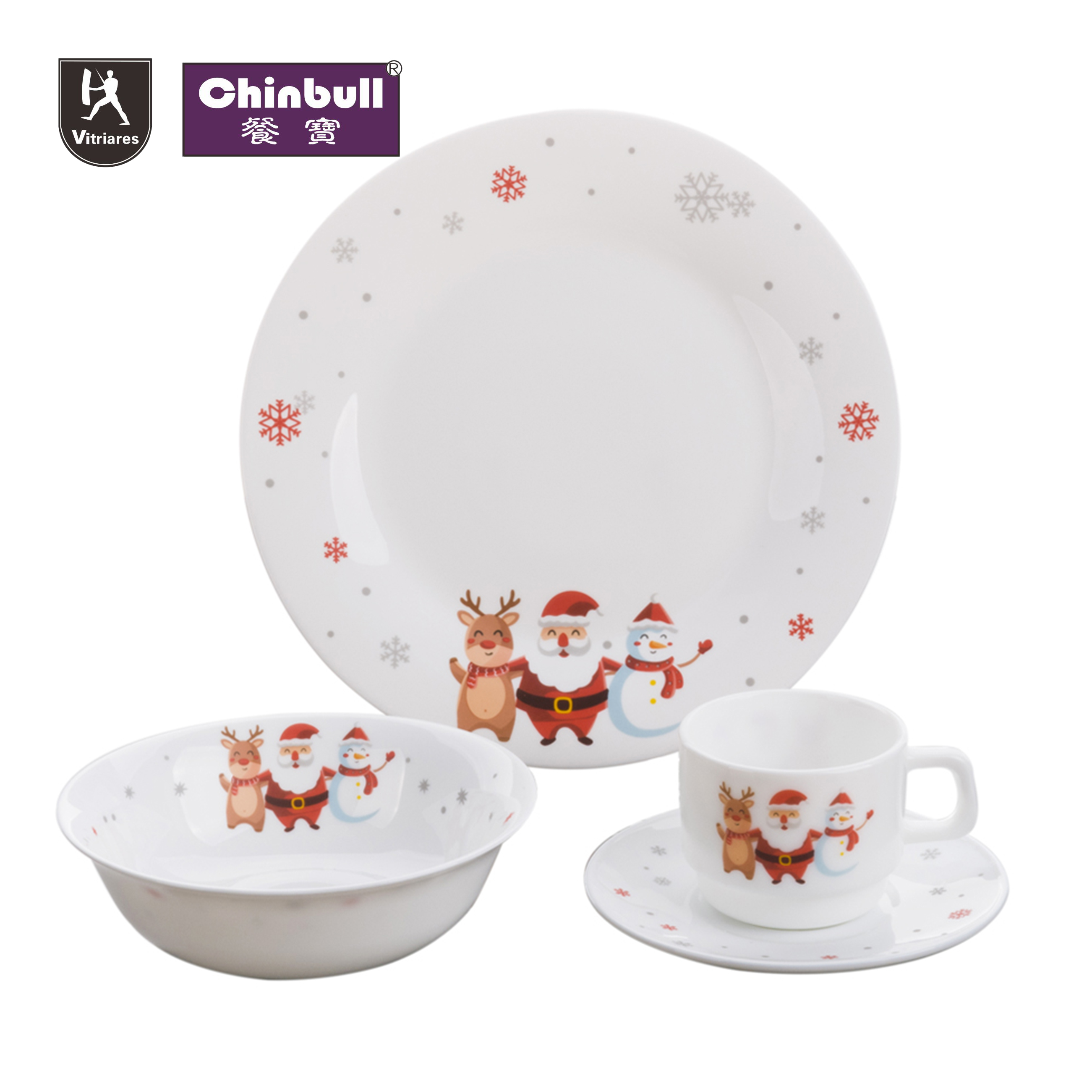 16pcs Christmas (opal glassware)