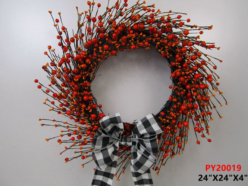 Berry wreath w/bowknot