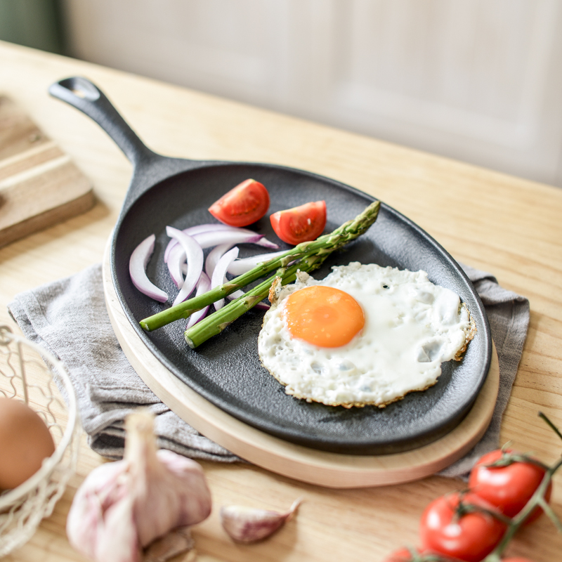 Cast iron fajita skillet,cast iron sizzling plate,cast iron sizzler platter
