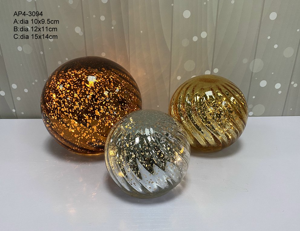mercury glass globe with LED