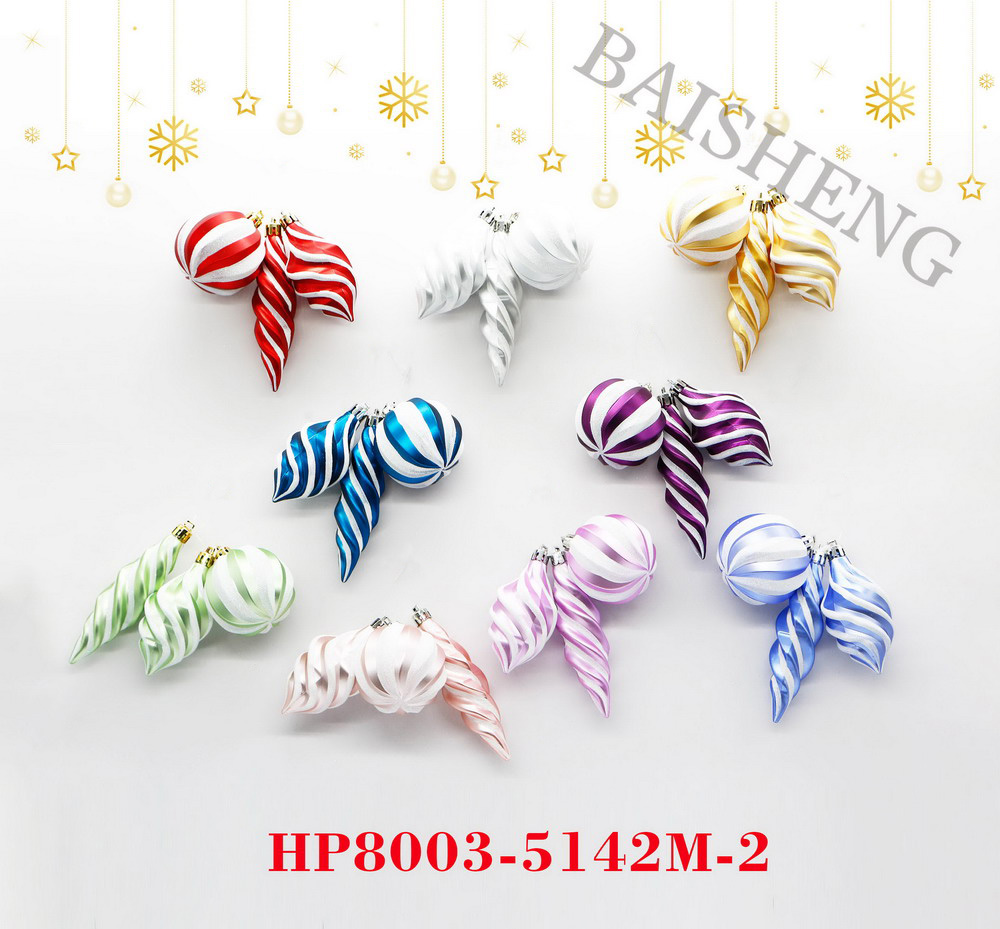 Christmas ornaments, ball/cone/icicle, 3pcs/set