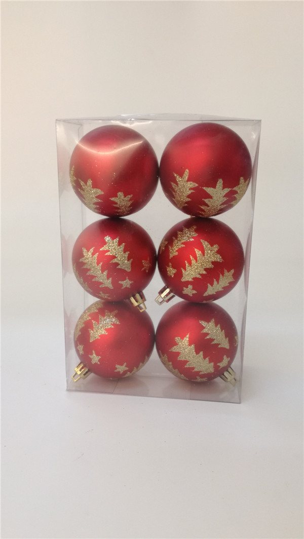 NOEL S/6 6CM red and gold latest ornaments