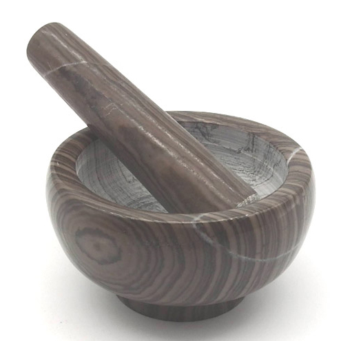 Brown Marble Mortar And Pestle Set