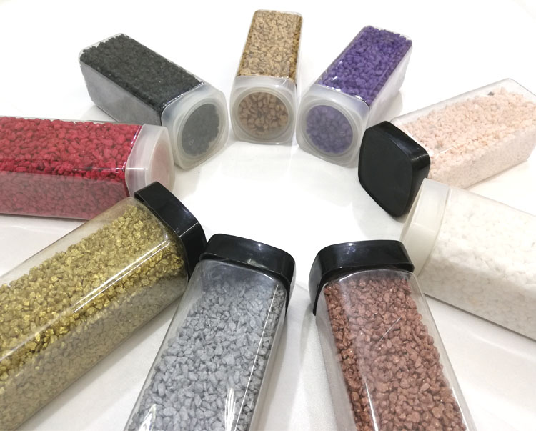 colorful dyed stone and sand