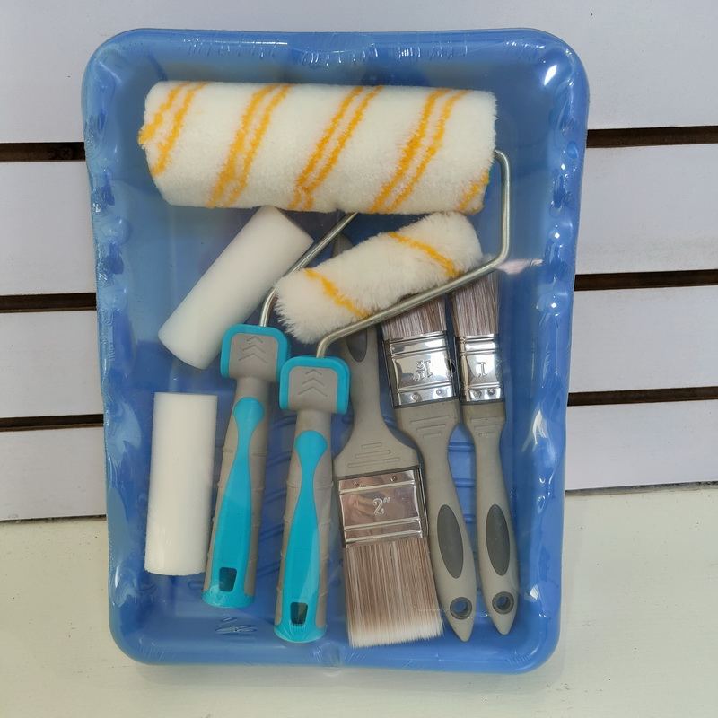 9 inch roller cover roller set blue 38mm European style rubber handle acrylic paint tray