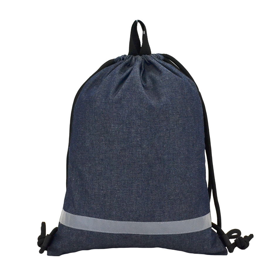 Jeans School Drawstring Backpack Bag