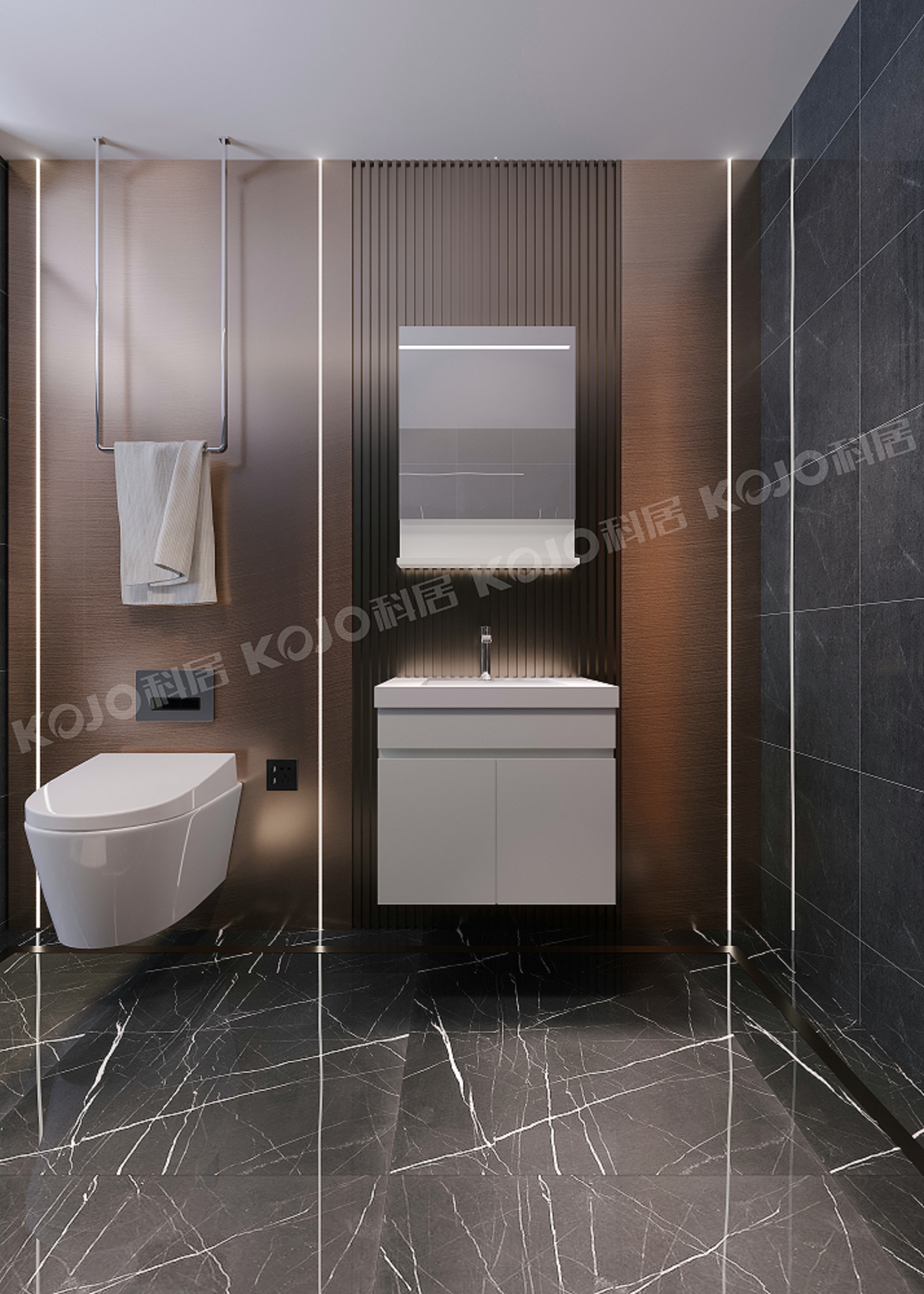 Customized Environmental Protection New WPC Material Bathroom Cabinet