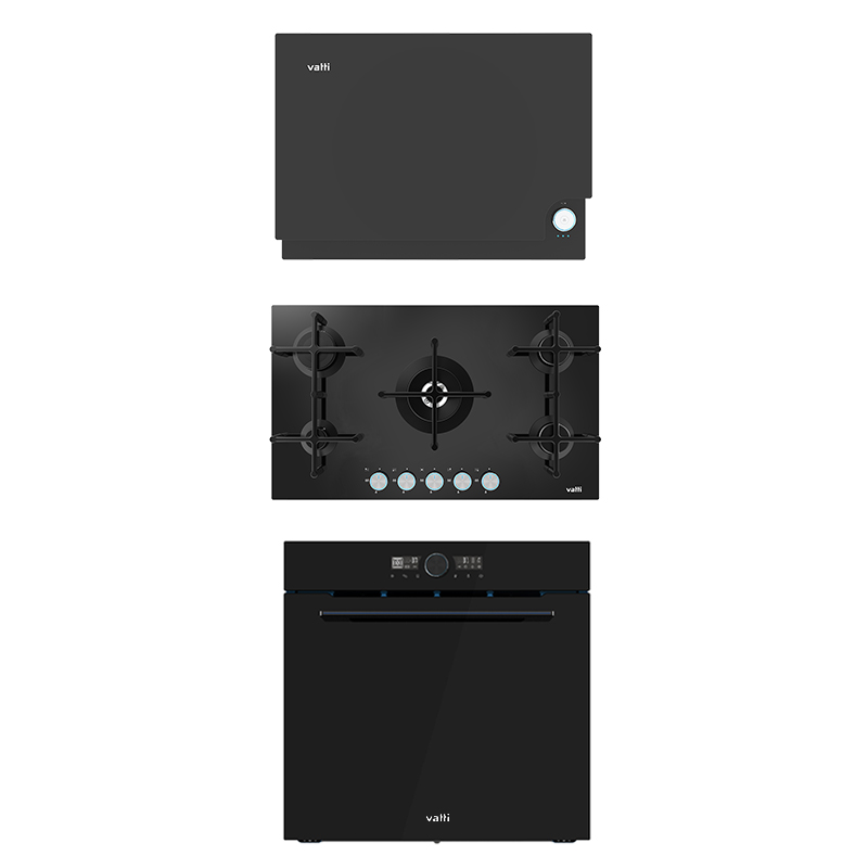 Vatti Chinabest WH03 GU04 E750311 Range Hood Built-in Gas Hob Electric Oven Whole Set Kitchen Appliances With Led Luminous Knob