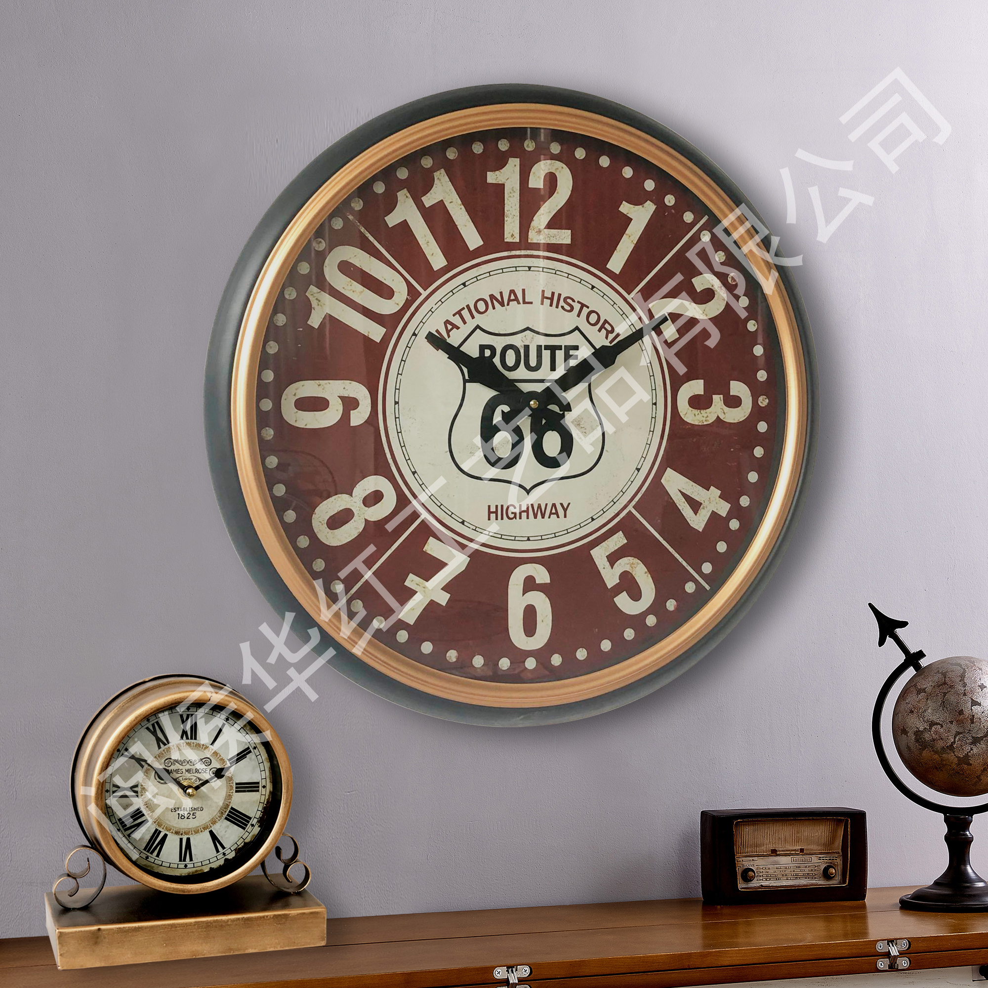 Iron glass clock