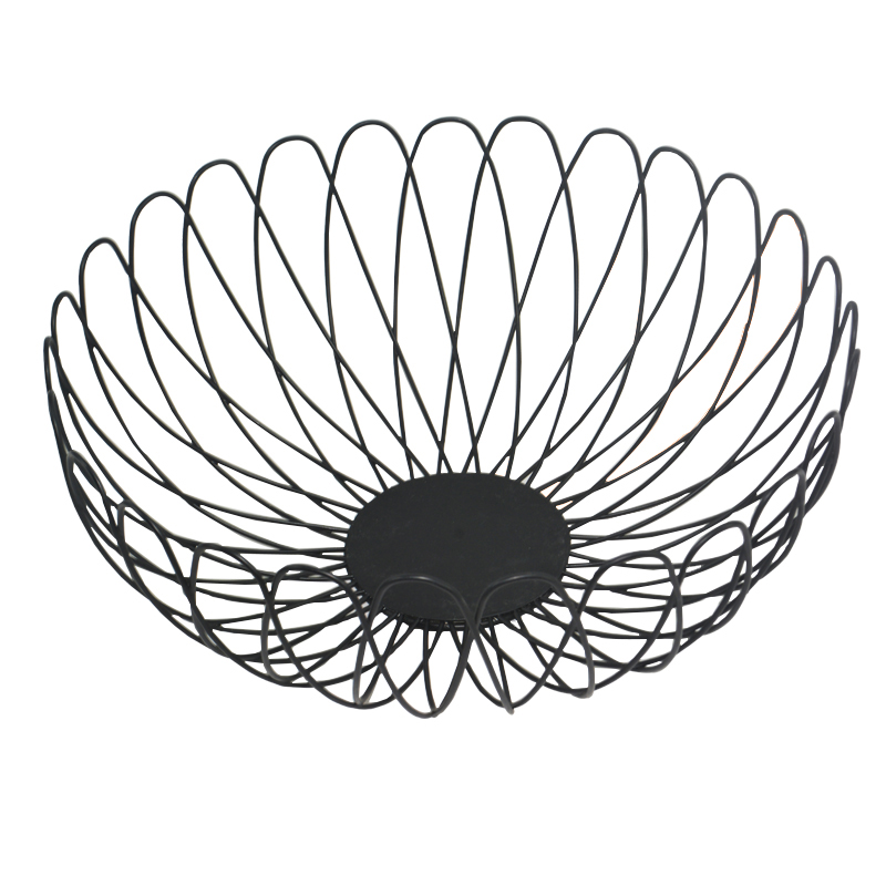 Household Decorative Black Metal Wire wholesale fruit bread basket