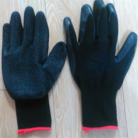 13G polyester latex wrinkle coating gloves