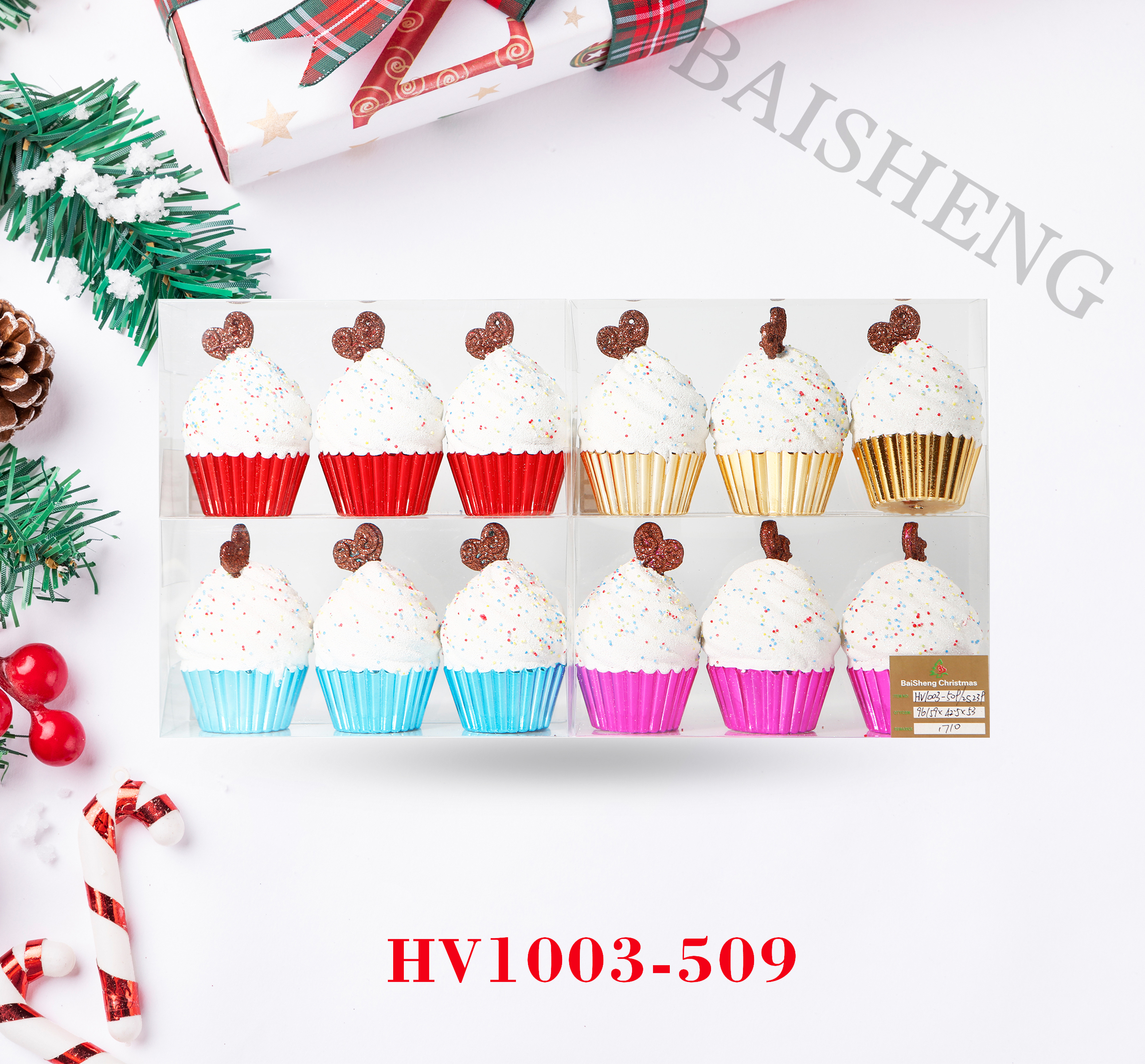 10cm Painted Christmas Decorations Christmas Balls, 3 Pcs In PVC Box