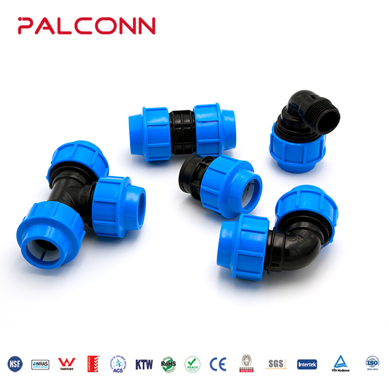 50mm HDPE Pipe Fittings PP Compression Fittings Elbow Tee