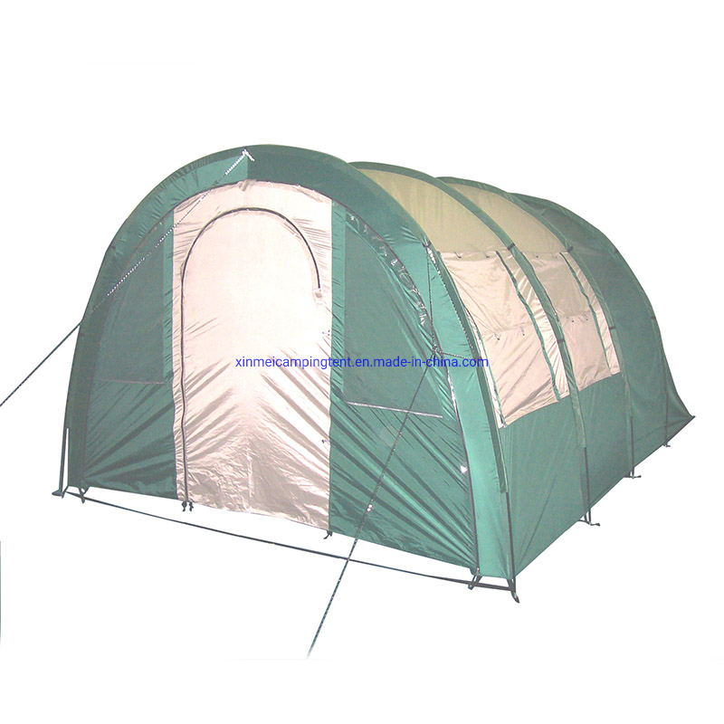 100% Polyester 6-10 Person Camping Tent Tunnel Tent