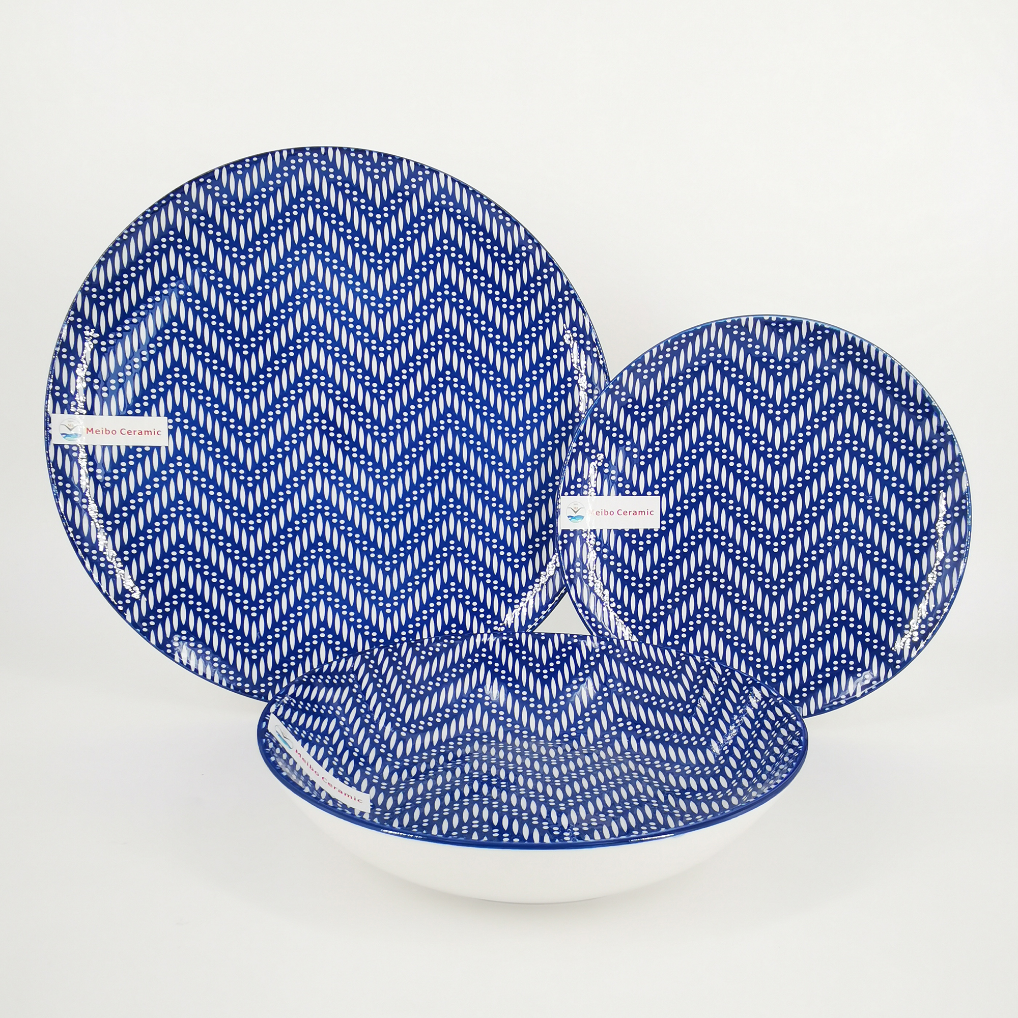 Hot sales porcelain dinner set with inside pad printing