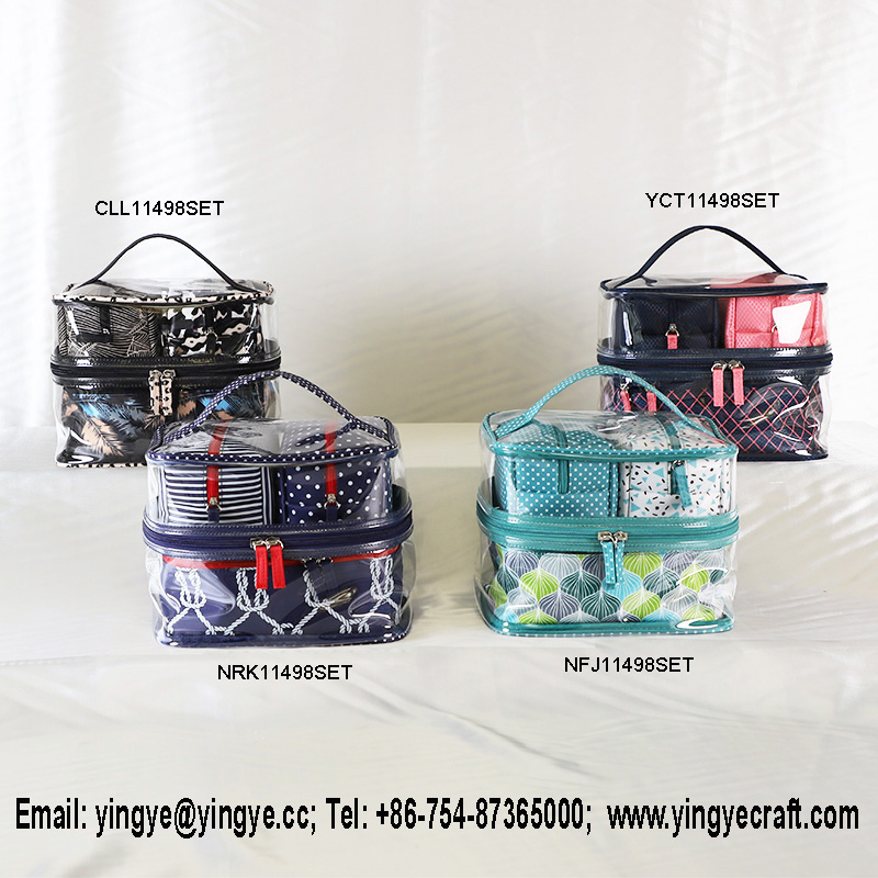 storage set,cosmetic bag set, make-up bag set, pvc bag