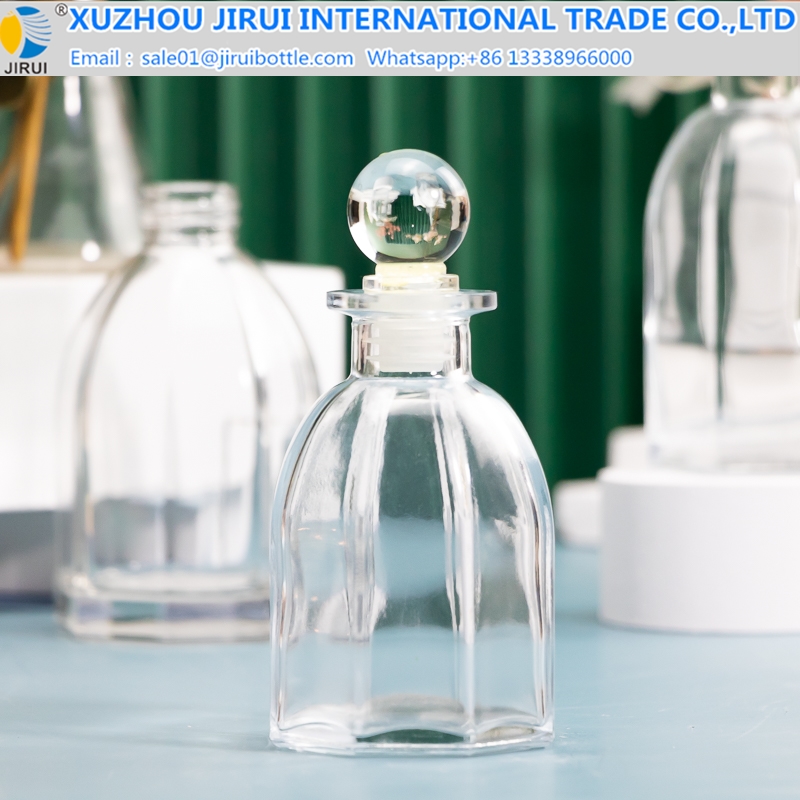 Octagonal bayonet glass bottle perfume bottle aromatherapy bottle vase 150ml 180ml