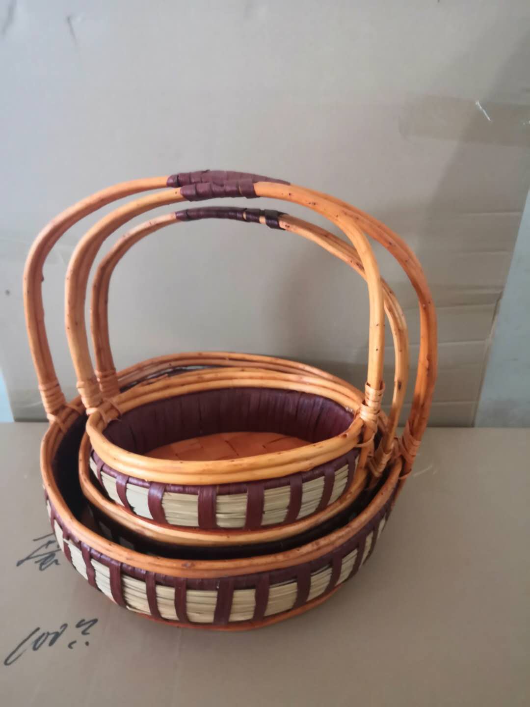 hand-made wicker flowers baskets