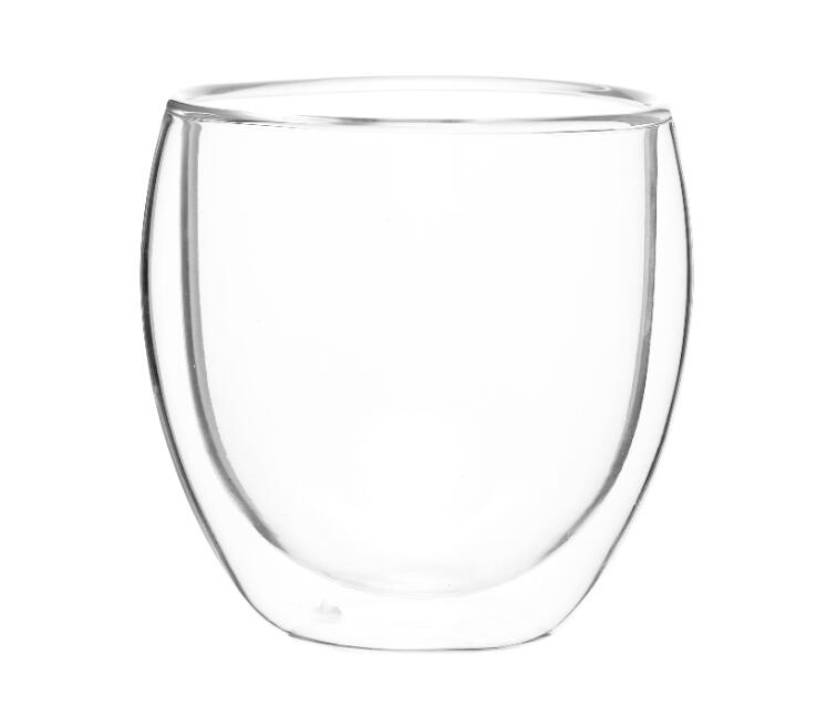 Classical High Borosilicate 300ml Double wall glass coffee cup for cappuccino type EU standard Dishwasher safe