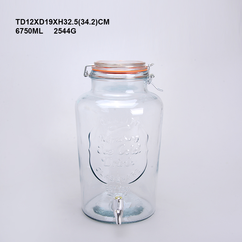 SCIEC 6750ML glass beverage disapenser to storage juice
