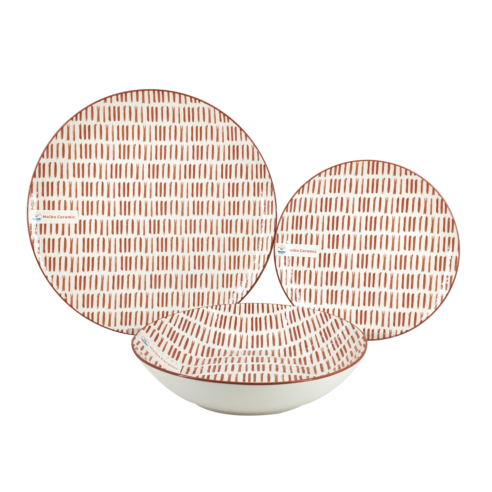 Hot sales porcelain dinner set with inside pad printing