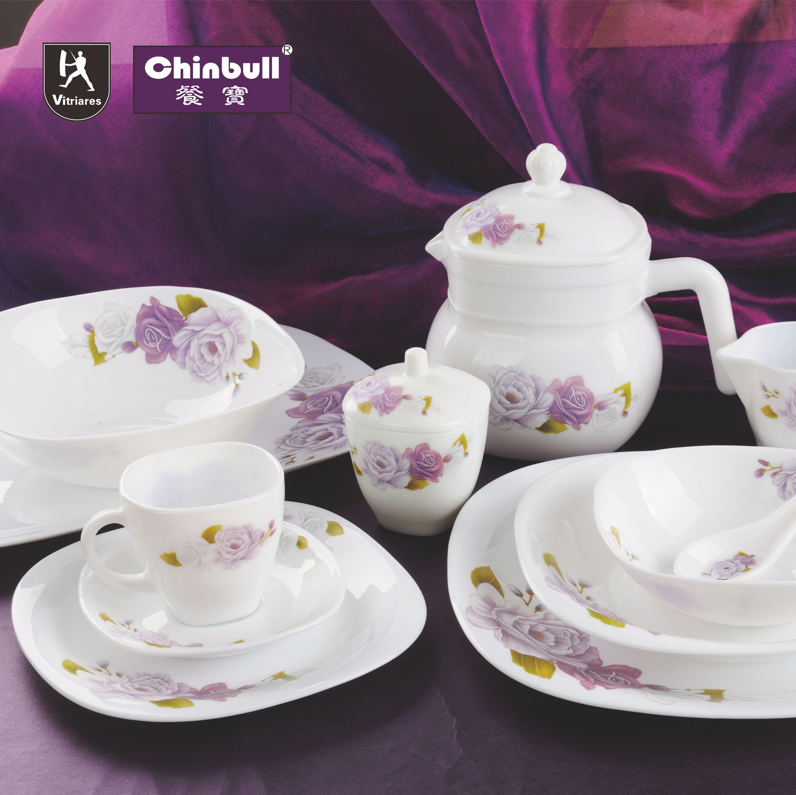 50pcs dinner set(opal glassware)
