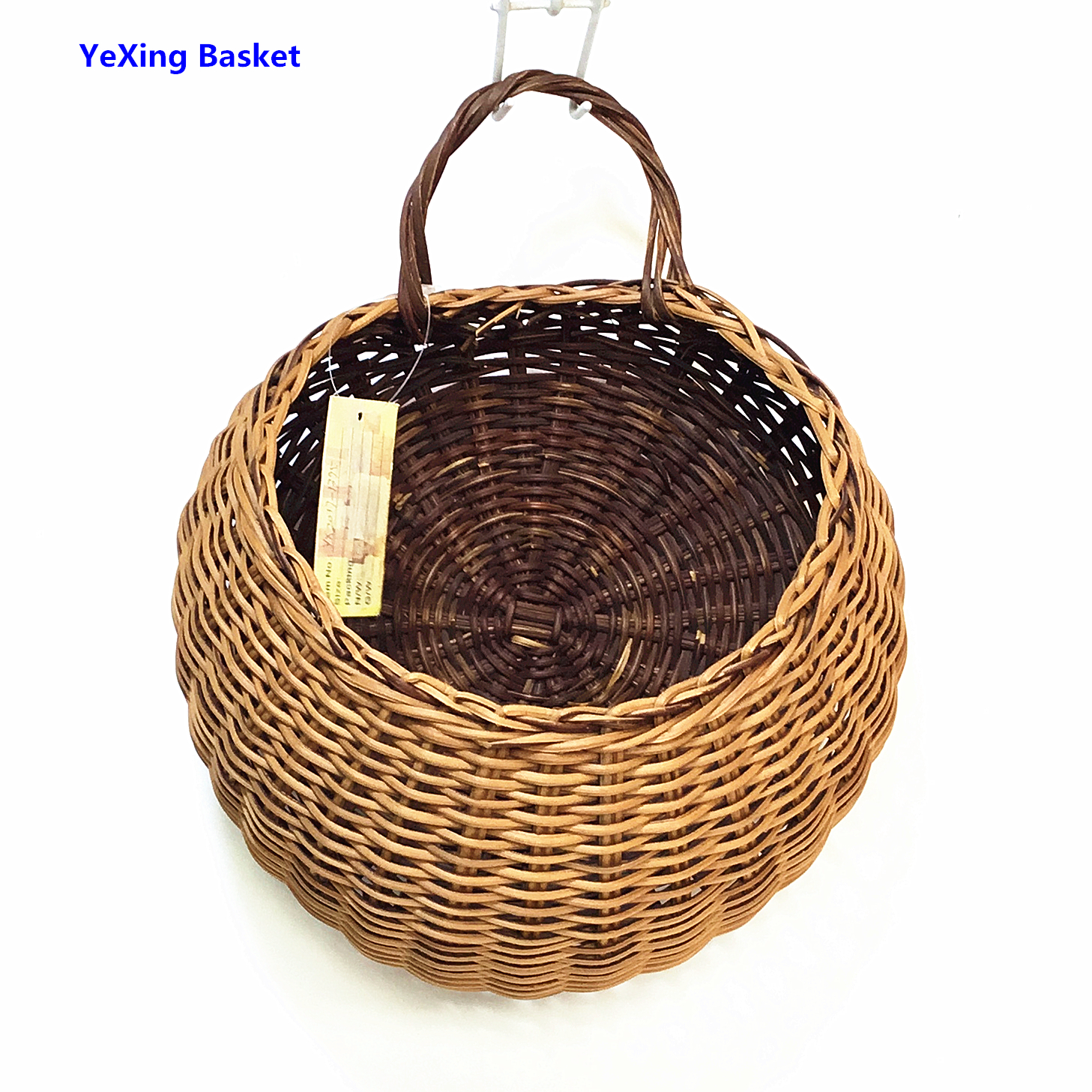 Hanging rattan basket