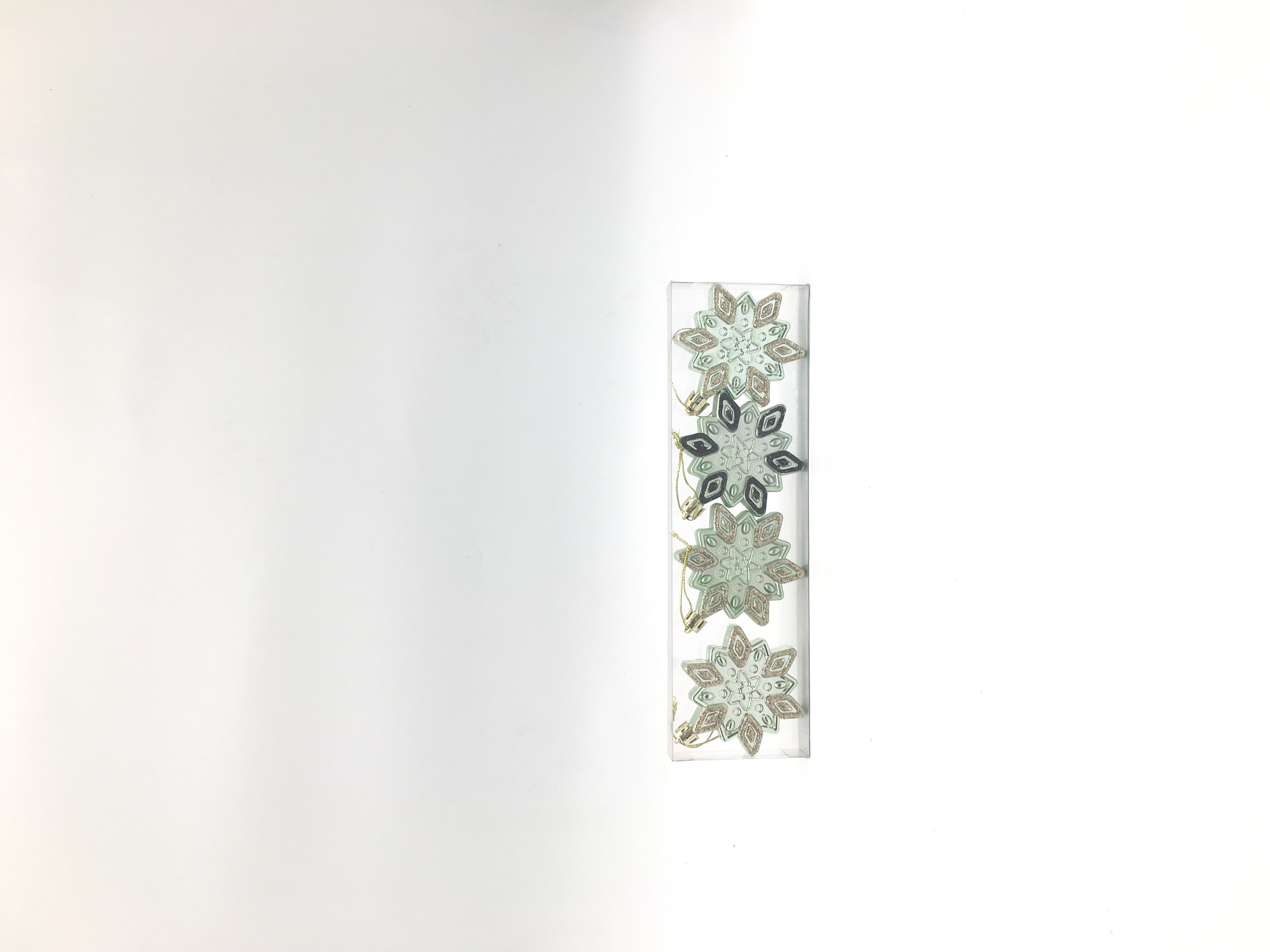 X-MAS S/4 7.5CM mint green and champagne painting products