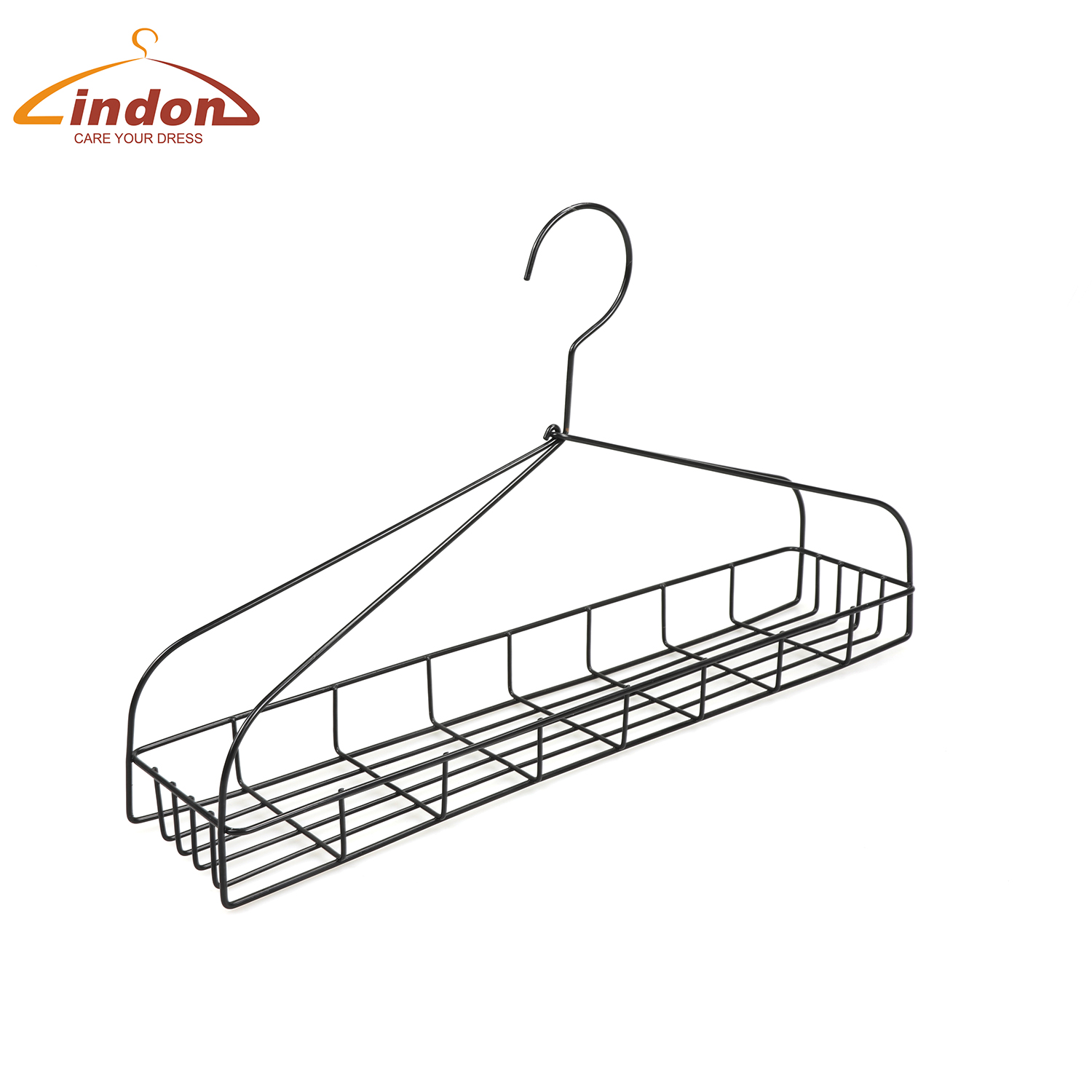 Hanging Wall Black Metal Basket for Kitchen