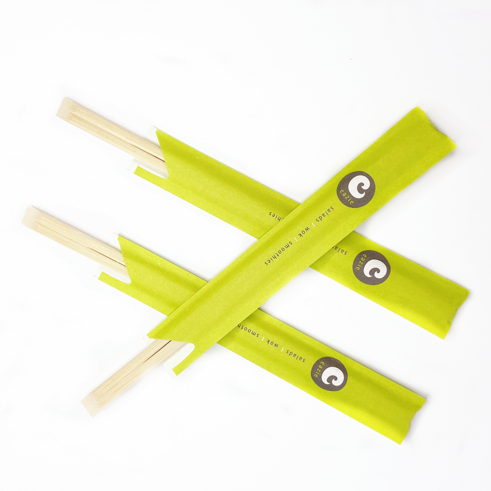 Customizable Individual Paper Sleeve Japanese Disposable Bamboo Chopsticks Tensoge