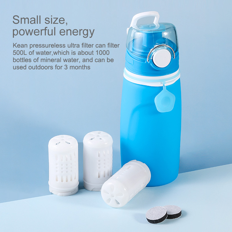 Silicone School Cute Cartoon Sports Water Bottle Bpa Free Personal Water Filter Drinking Bottle With Filter