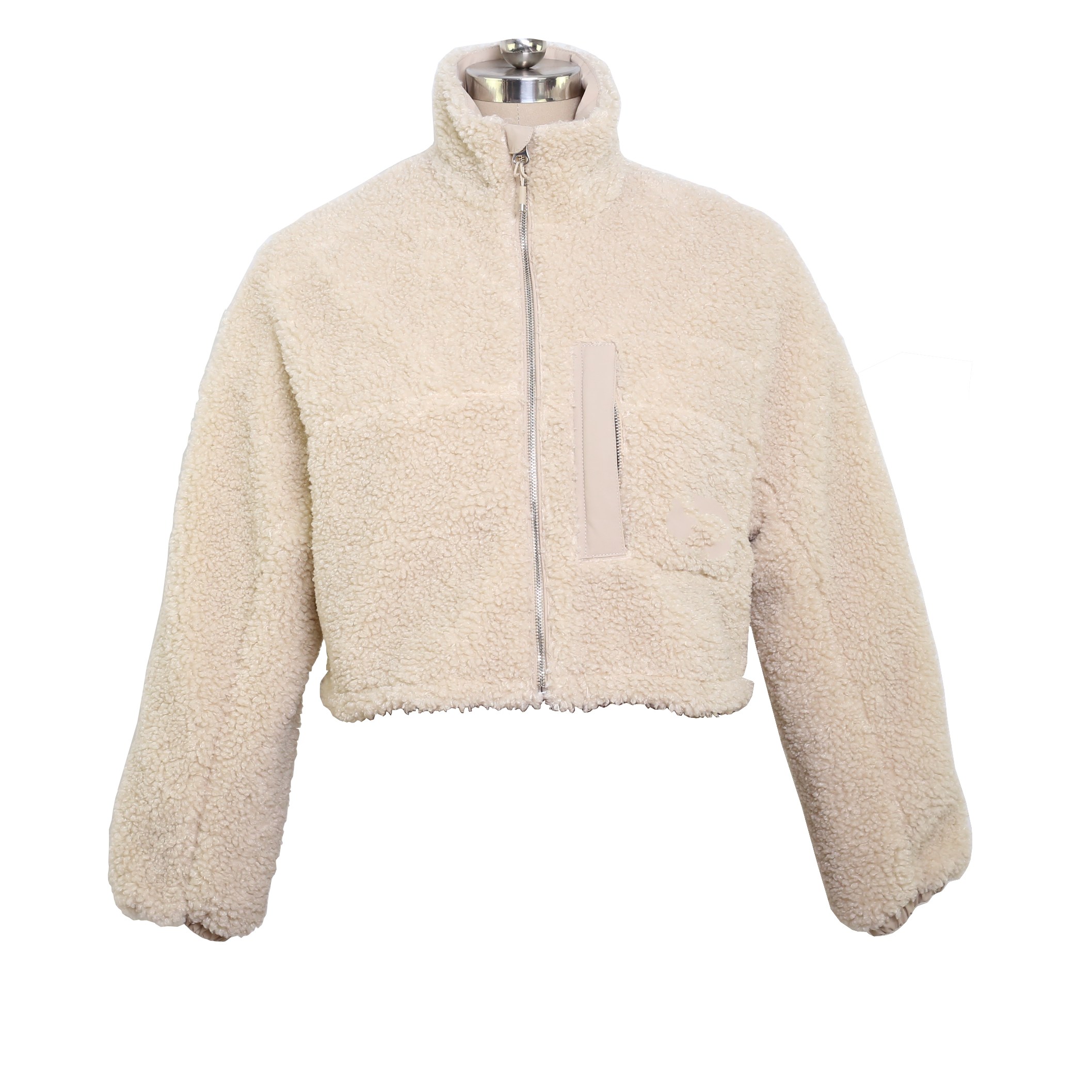 Hot selling women's faux fur Turkish small curly zip casual jacket
