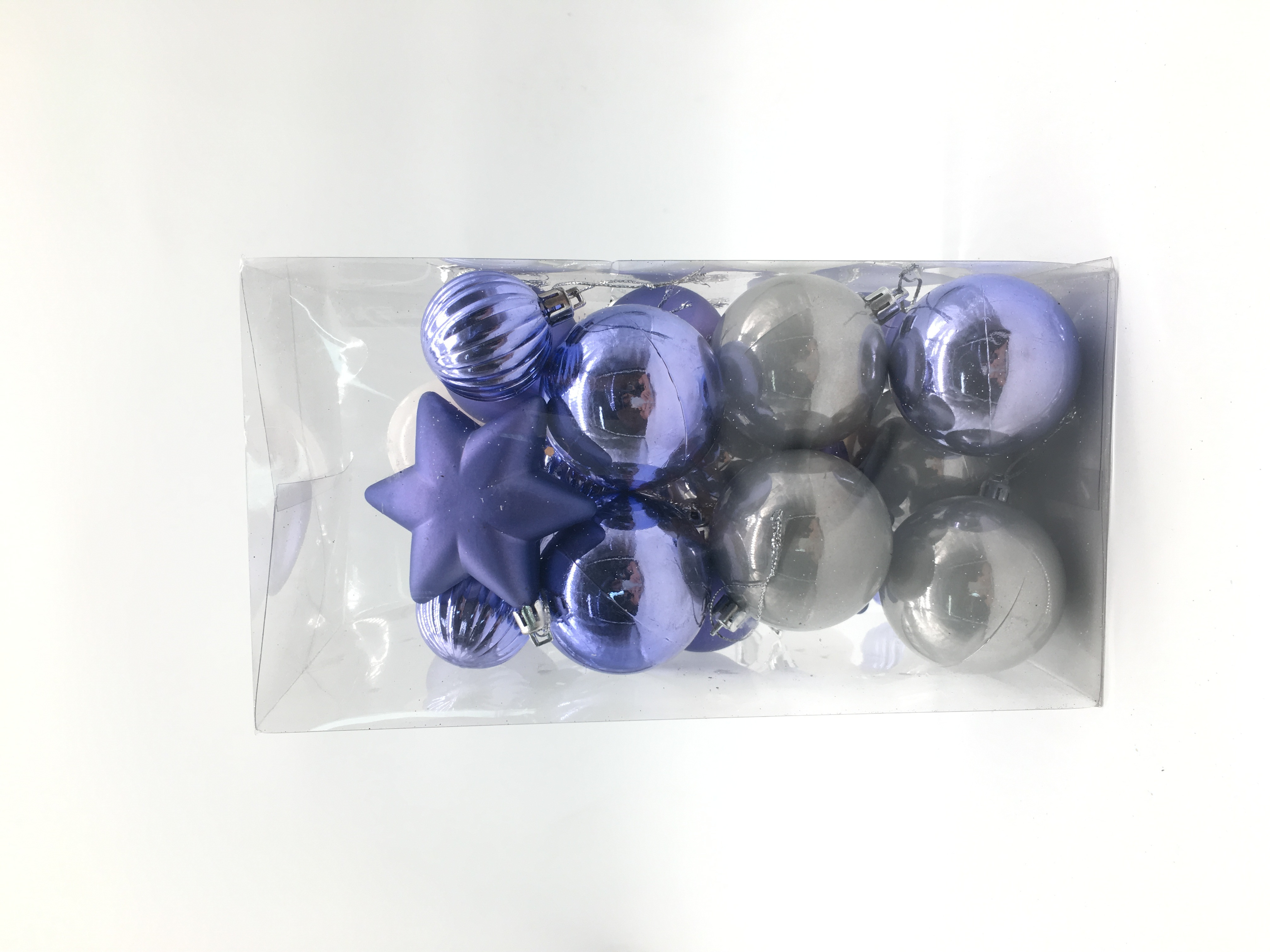 X'MAS S/28 4+5+6+7CM navy blue and white painting plastic balls