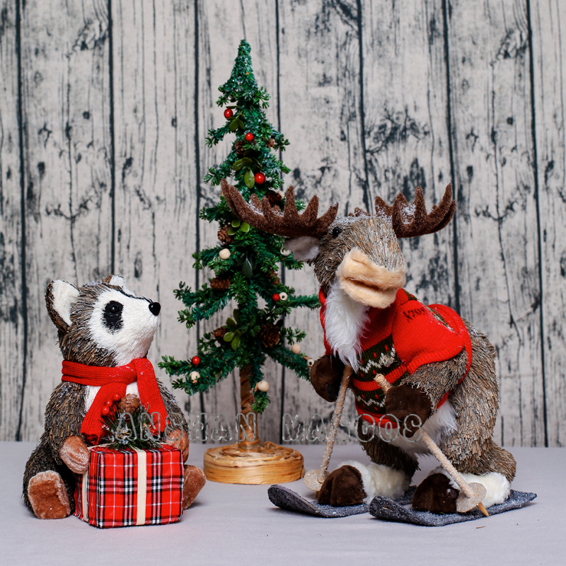 Bear,Deer,Christmas Decoration,Natural,Festival,Seasonal,Holiday,Home,Handcraft,Gift,Animal,Ornament