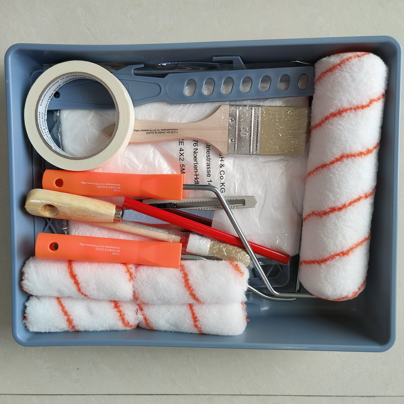 9 inch roller cover roller set black 38mm American style plastic handle acrylic paint tray drop cloth