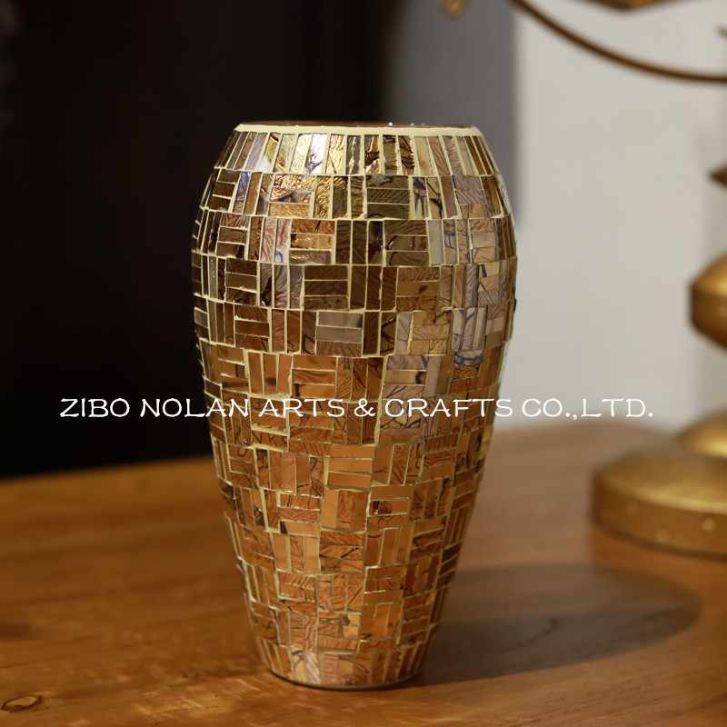 Vase glass vase Mosaic vase Glass Mosaic vase home decoration vase