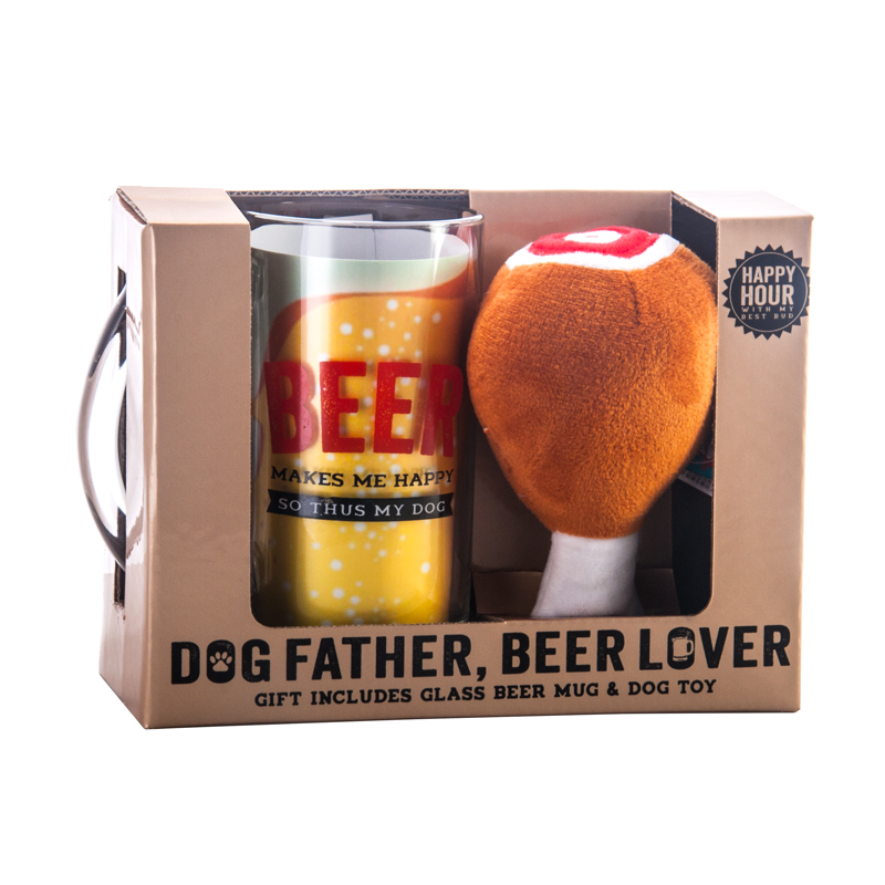 Pets gifts pet toy and beer mug gift set