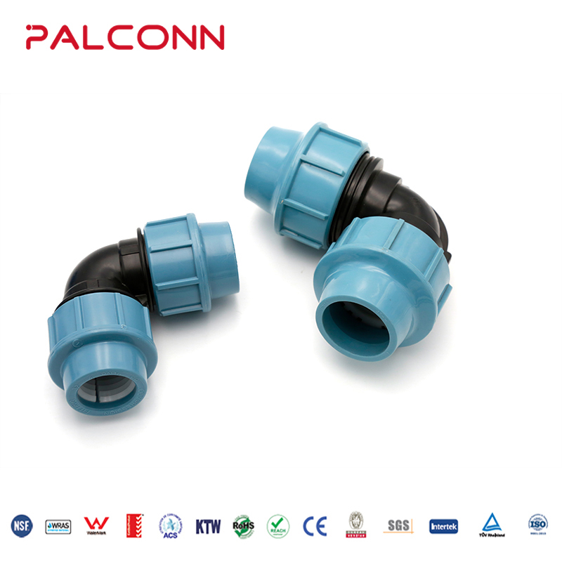 PP compression fittings PN16 90mm Male Elbow Tee Coupling