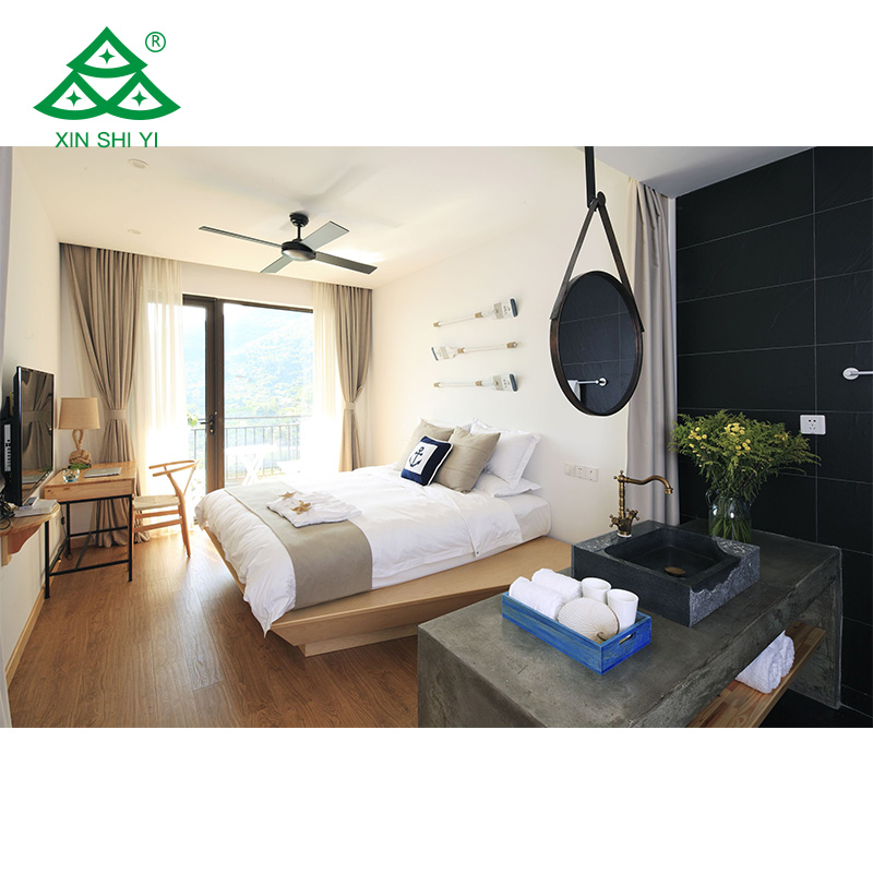 Simple elegant wooden bedroom furniture for hotel