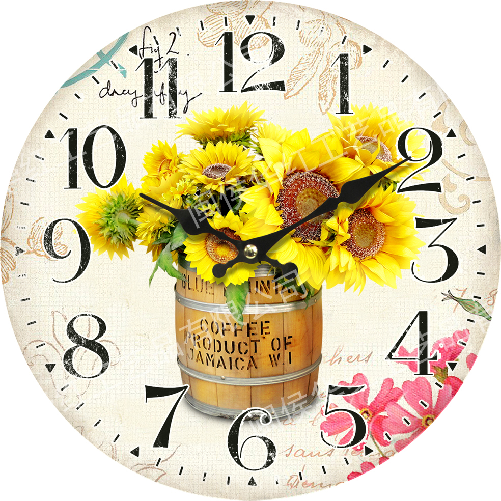 34cm wooden clock