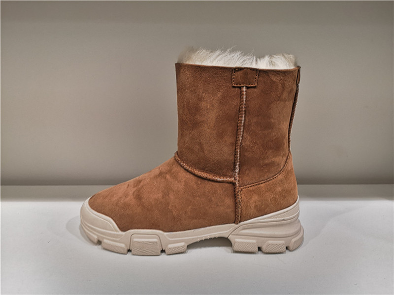 Ladies Fashion Sheepskin/Fake fur Snow Boot Winter shoes Water-Resistant Fashion Outsole