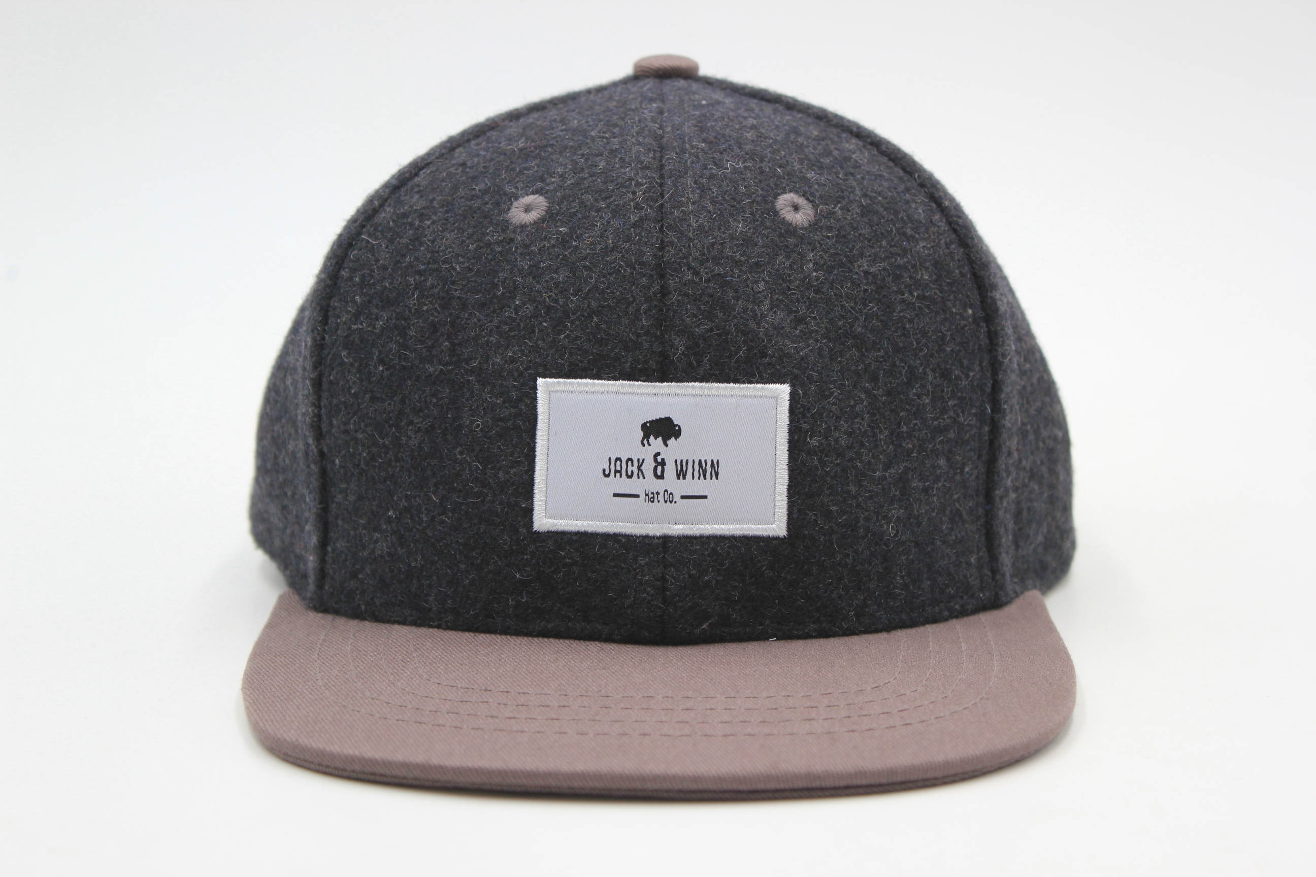 6 panel flat bill hat,snapback,woven patch,melton
