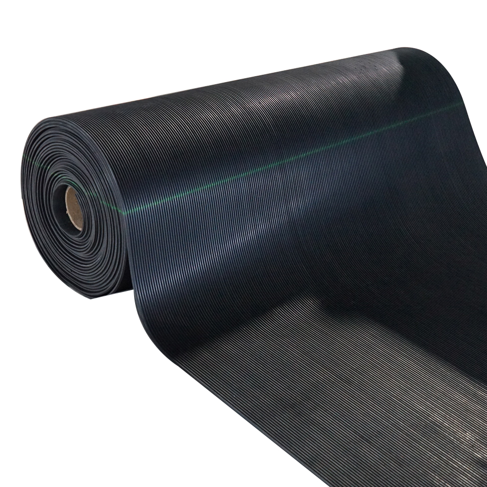Hot sale vulcanized anti slip fine ribbed corrugated rubber mattress rubber sheets flooring
