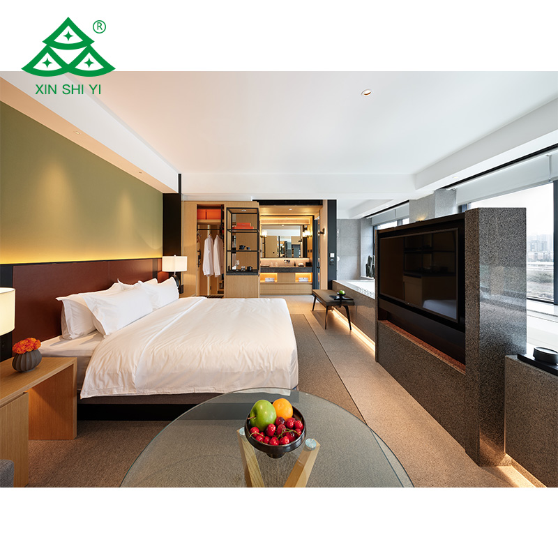 Custom luxury hotel bedroom plywood furniture