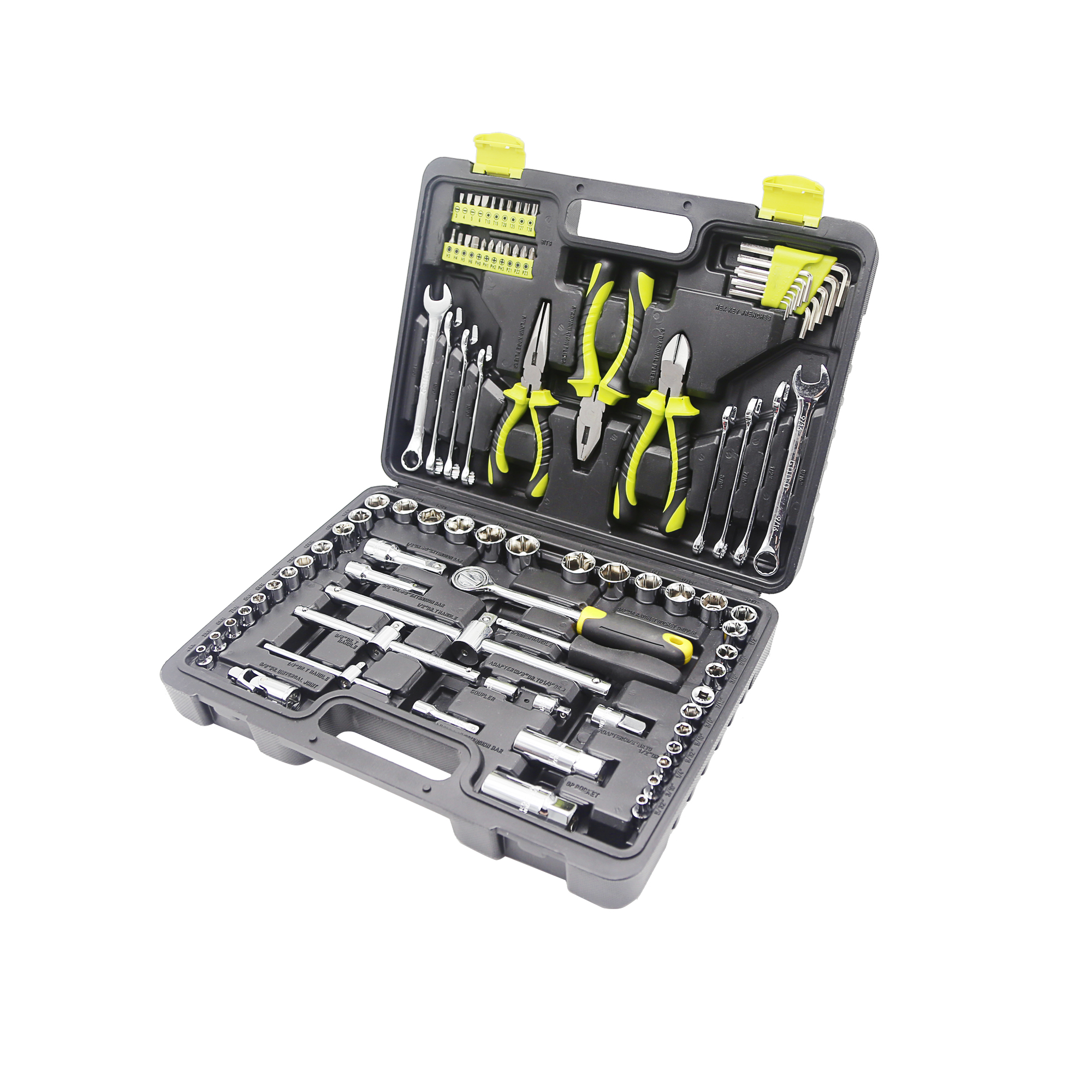 90pc Pro 1/4 & 3/8 & 1/2 Inch Socket Set